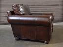 Side angle view of the Langston Leather Chair in Italian Brompton Cocoa Leather