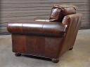 Back angle view of the Langston Leather Chair in Italian Brompton Cocoa Leather