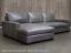 Left front angle view of the LAF Braxton Sofa Chaise Sectional in Glove Timberwolf - Mont Blanc Wolf leather