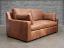 Julien Track Arm Leather Sofa in Italian Berkshire Chestnut - front angle view with accent pillows