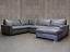 Right side view of Braxton Mini Leather L Sectional Sofa with Chaise in Italian Berkshire Pewter - Size Option 2 - 43 inch depth
