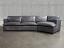 The Reno Leather Sectional Sofa with Cuddler in Mont Blanc Timberwolf
