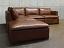 Left Bumper view of the Reno Modular Leather Sectional Sofa in Italian Brompton Classic Vintage