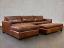 Arizona Leather Sectional in Brompton Classic Vintage front side detail