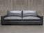 The Braxton Twin Cushion Leather Sofa in Italian Berkshire Pewter - front view