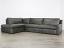 Julien Track Arm Bumper Sectional Sofa in Berkshire Pewter Leather - raf front view