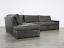 Julien Track Arm Bumper Sectional Sofa in Berkshire Pewter Leather - laf front view