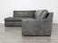 Julien Track Arm Bumper Sectional Sofa in Berkshire Pewter Leather - raf side view
