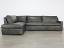 Julien Track Arm Bumper Sectional Sofa in Berkshire Pewter Leather - front view