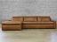 Julien Track Arm Leather Sofa Chaise Sectional front view - Berkshire Chestnut