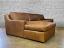Julien Track Arm Leather Sofa Chaise Sectional front laf view - Berkshire Chestnut