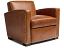 Atlas Leather Chair in Mont Blanc Caramel Leather with Nail Head Trim - front angle