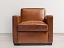 Atlas Leather Chair in Mont Blanc Caramel Leather - front - bg