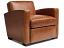Atlas Leather Chair in Mont Blanc Caramel Leather - front angle