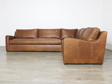 Julien Slope Arm Leather "L" Sectional Sofa