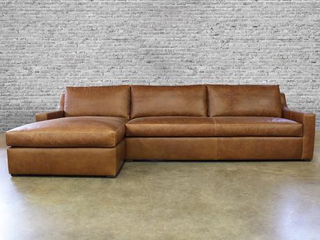 Julien Track Arm Leather Sofa Chaise Sectional