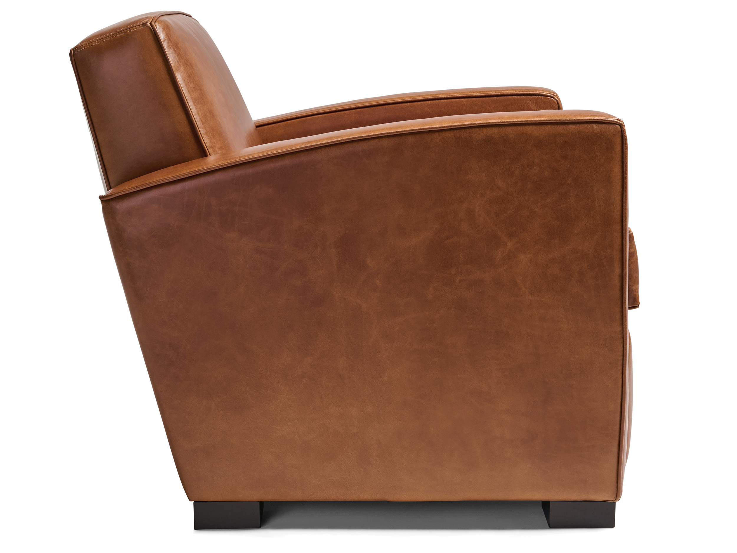In stock - Atlas Leather Chair in Mont Blanc Caramel Leather - One only - side