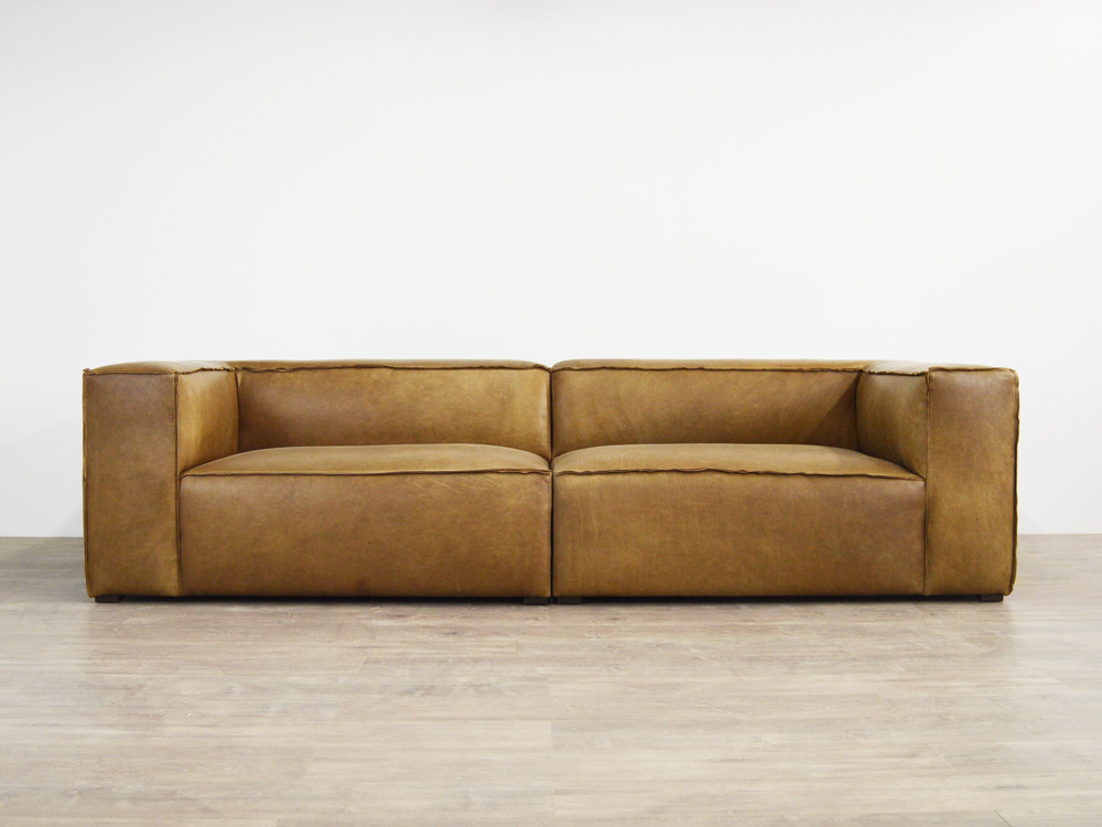 Bonham Leather Sofa Reverse Seams