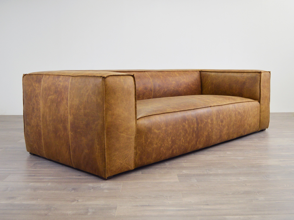 Bonham Leather Sofa Reverse Seams
