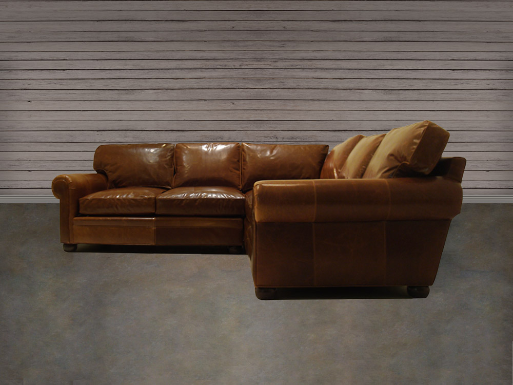 Leather sectional store corner sofa