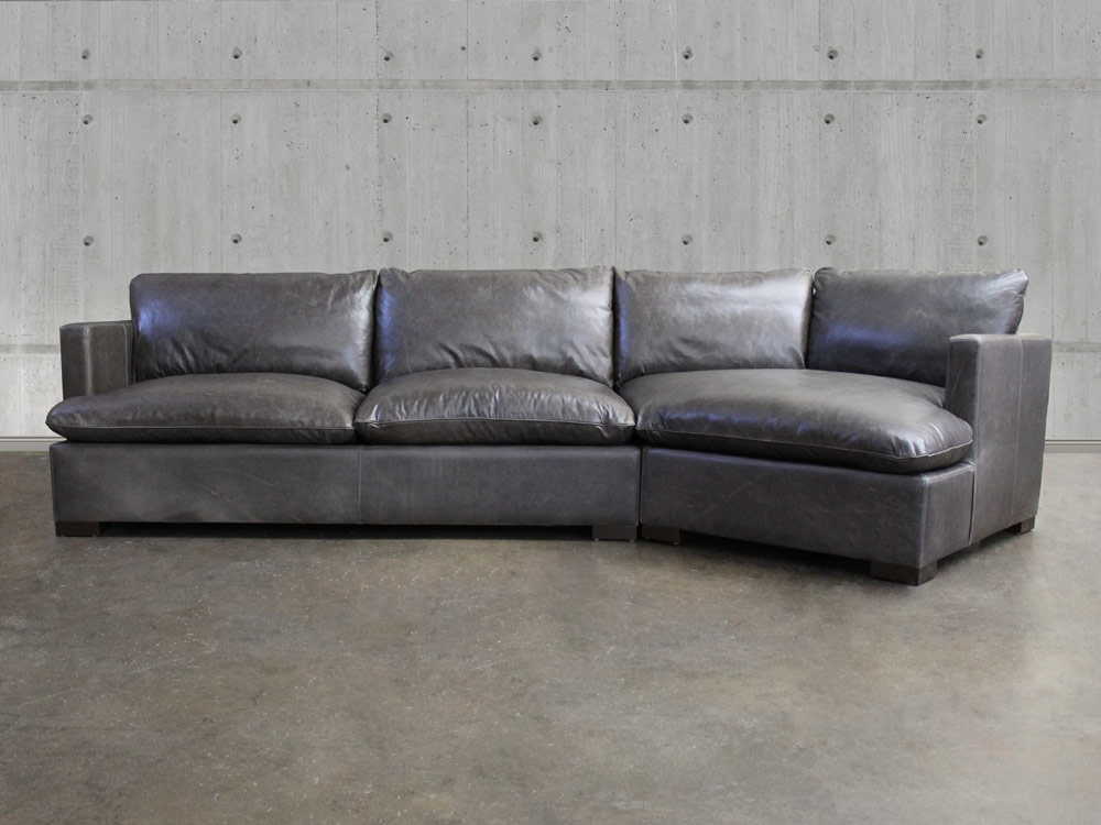 Reno Leather Sectional Sofa With