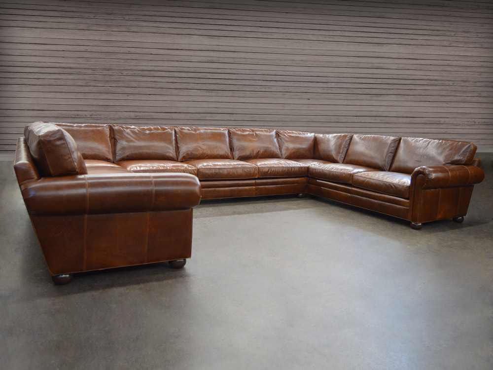 Langston Leather "U" Sectional Sofa