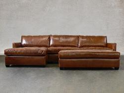 Leather Sectional Full Grain And Top, Full Leather Sectional