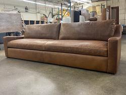 Julien Hybrid Arm Leather Sofa in Brentwood Tan - One Only Clearance Item