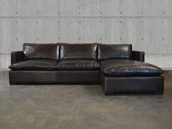 Reno Leather Sectional Sofa with Chaise
