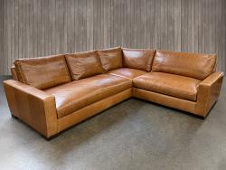 Braxton Mini Leather "L" Sectional Sofa